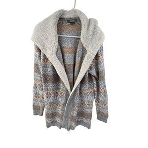 Natural Reflections Women's Cardigan Sweater Hooded Striped Multi Color Size L